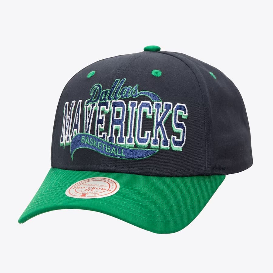 Бейсболка Mitchell & Ness Navy Dallas Mavericks Block Sweep Pro Adjustable Hat
