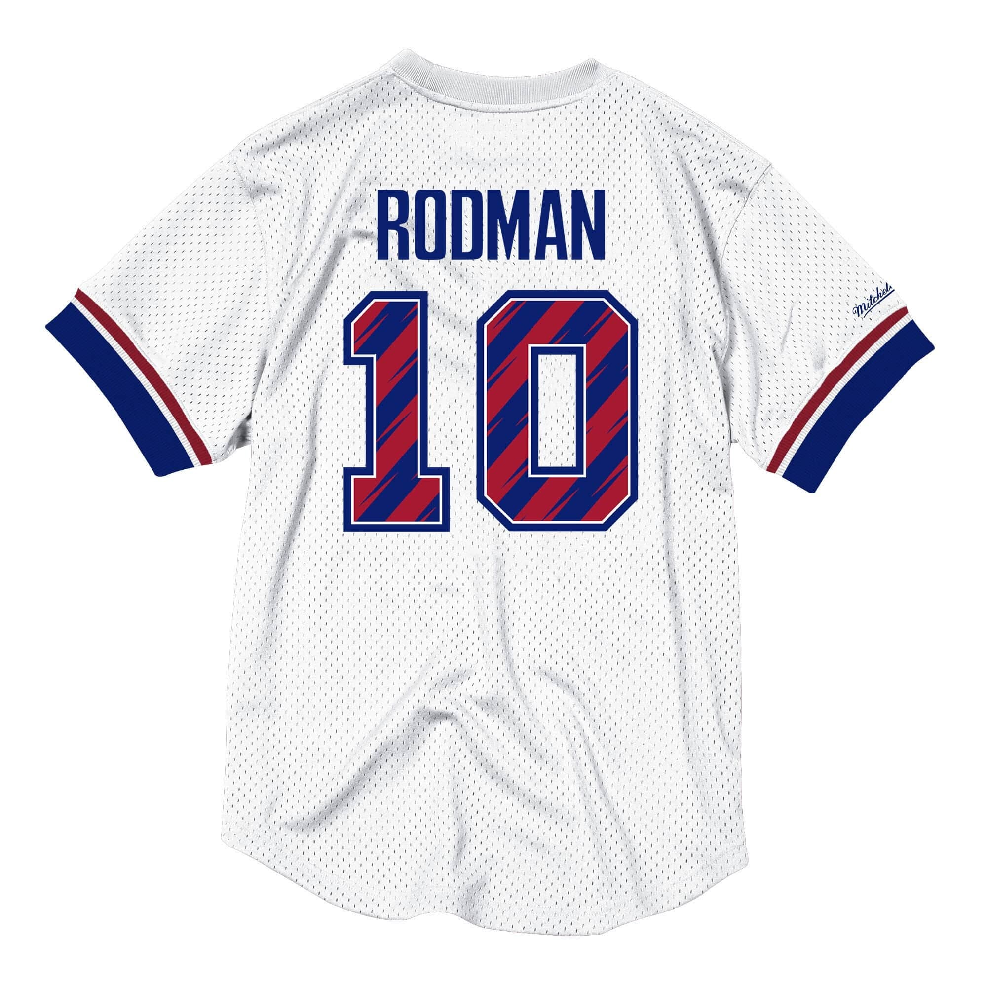 Футболка Mitchell & Ness Name & Number Mesh Crewneck Detroit Pistons Dennis Rodman T-Shirt