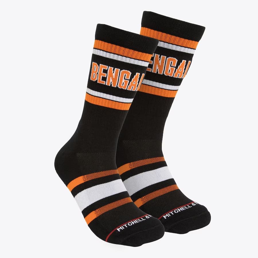 Спортивные носки Mitchell & Ness Black Cincinnati Bengals Team Stripes Crew Socks