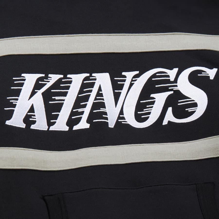 Худи Mitchell & Ness Black Los Angeles Kings Vintage Logo Head Coach Fleece Pullover Hoodie