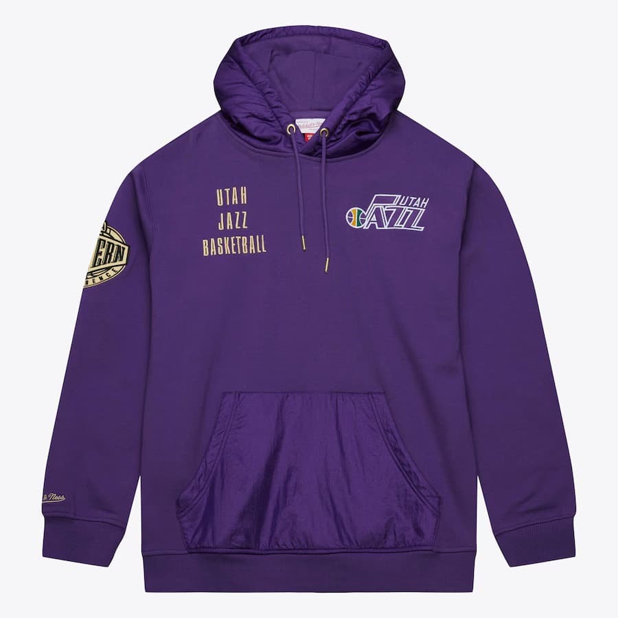 Худи Mitchell & Ness Purple Utah Jazz Team OG 2.0 Vintage Logo Fleece Pullover Hoodie