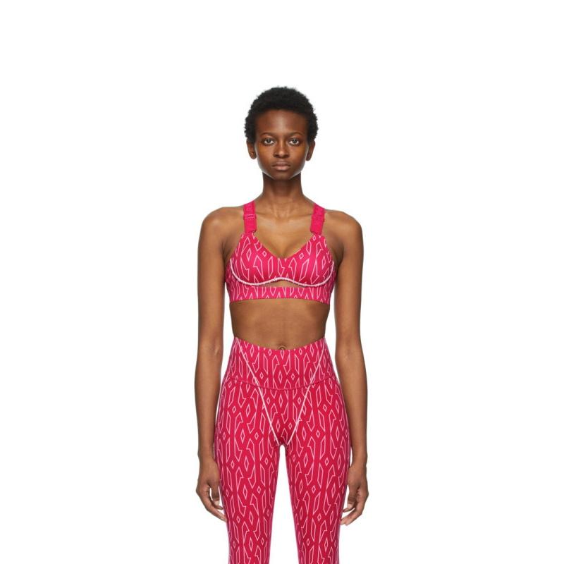 Спортивный топ adidas Ivy Park Medium-Support Monogram Cutout Bra Bold Pink