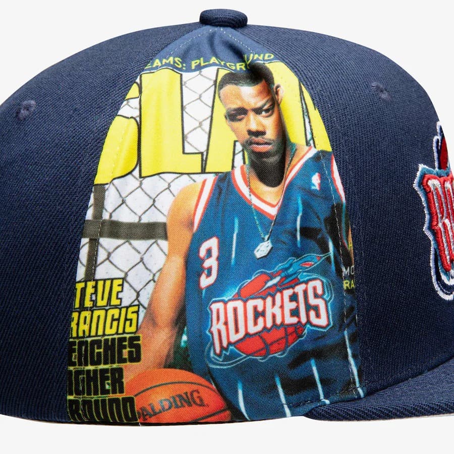 Бейсболка Mitchell & Ness Steve Francis Navy Houston Rockets Hardwood Classics Slam Side Cropped Snapback Hat