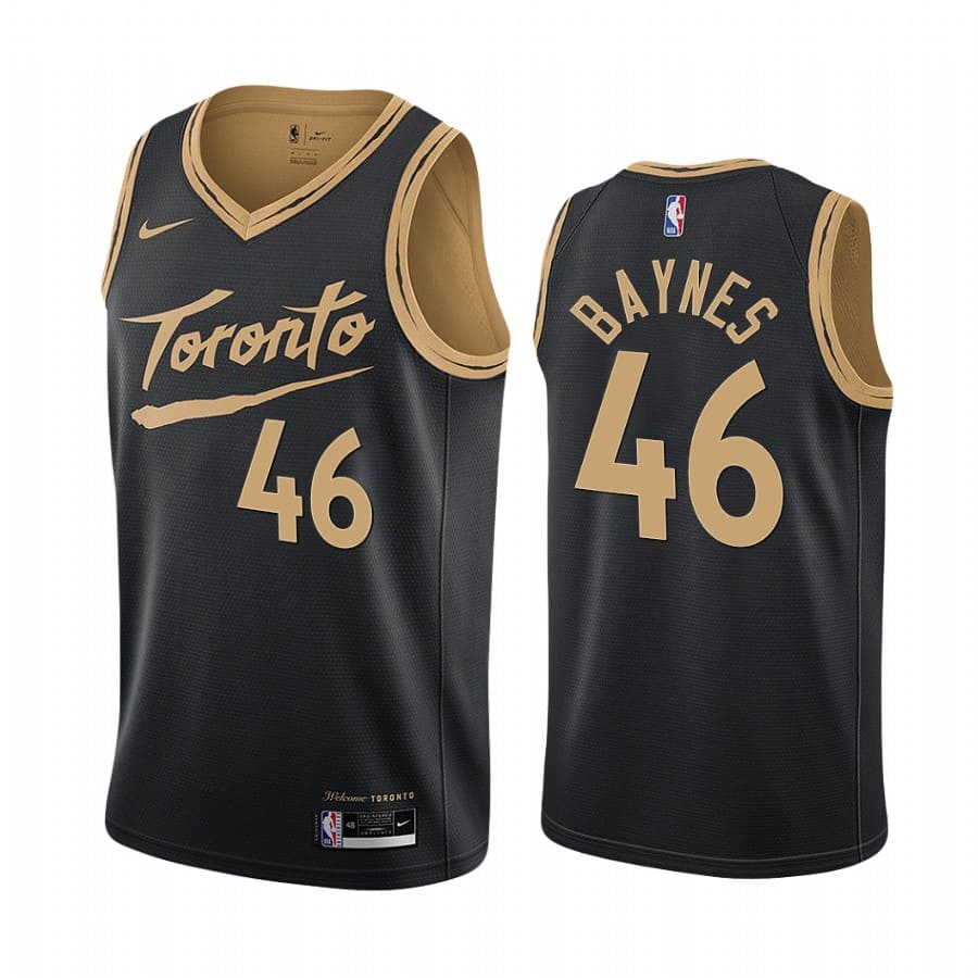 Баскетбольная джерси 2020-21 Toronto Raptors #46 Aron Baynes City Edition Black Swingman Jersey