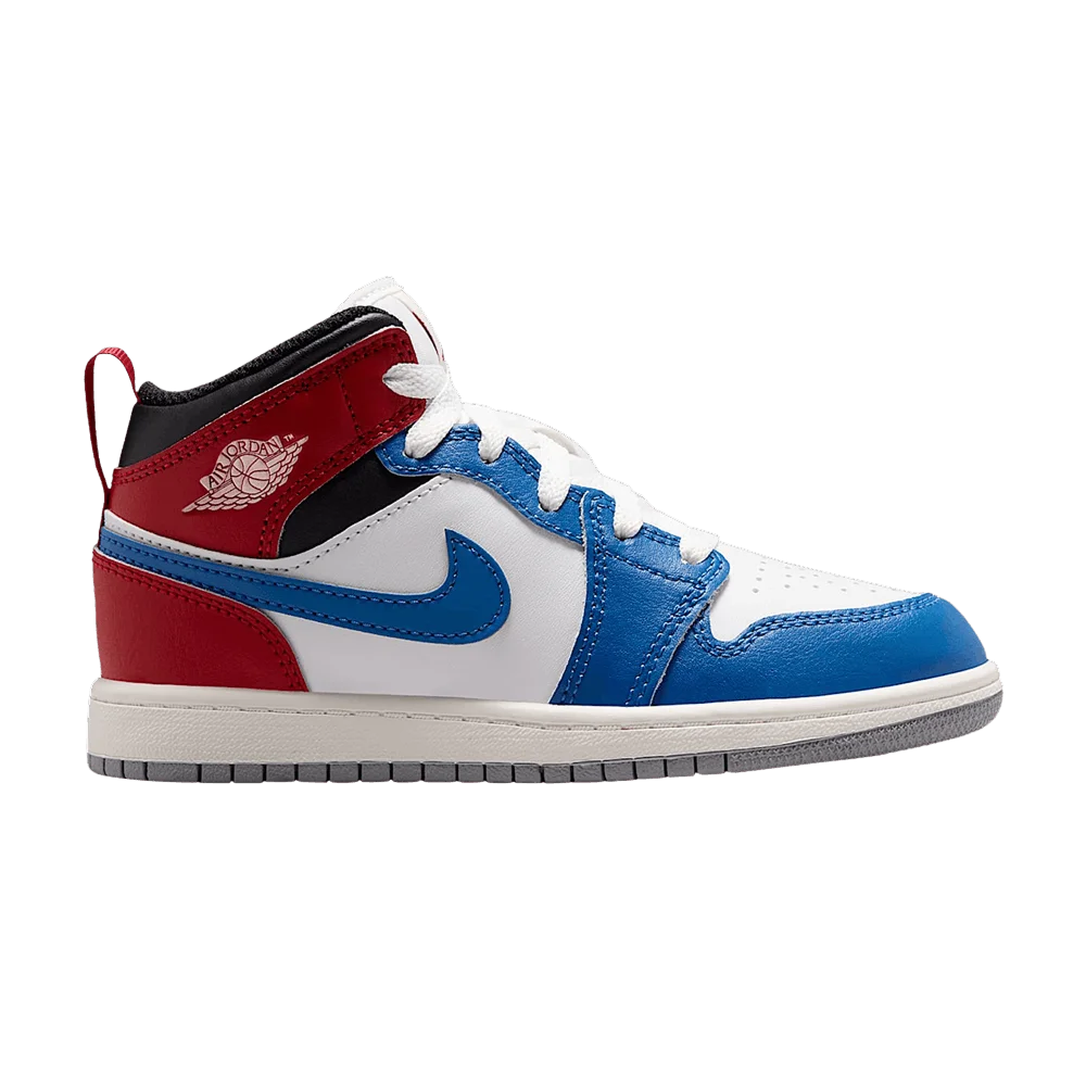 Krossovki-Air-Jordan-Jordan-1-Mid-PS-True-Blue-Varsity-Red