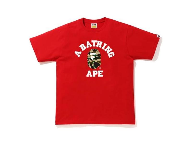 Футболка BAPE 1st Camo College T-Shirt (SS20) Red/Yellow