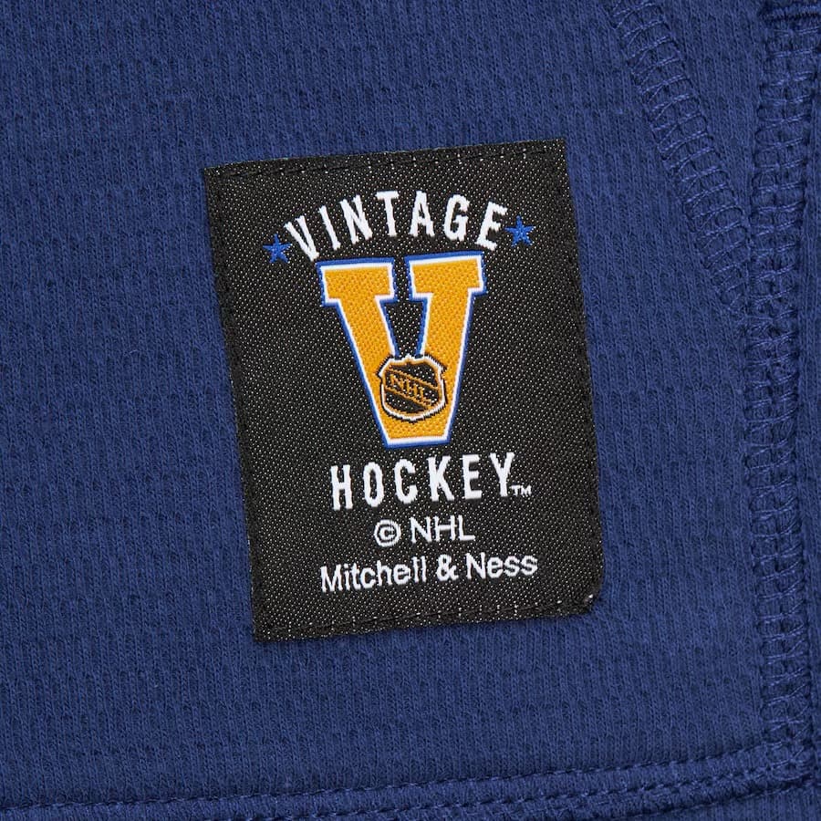 Худи Mitchell & Ness Blue New York Rangers Vintage Logo Thermal Lightweight Pullover Hoodie