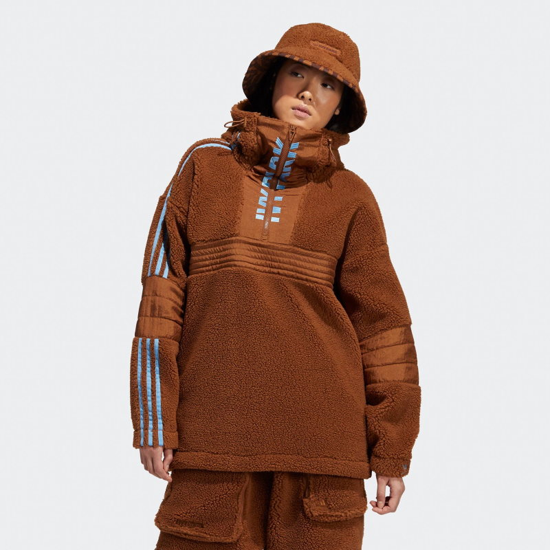Худи adidas Ivy Park 1/2 Zip Branded Teddy Jacket (All Gender) Wild Brown