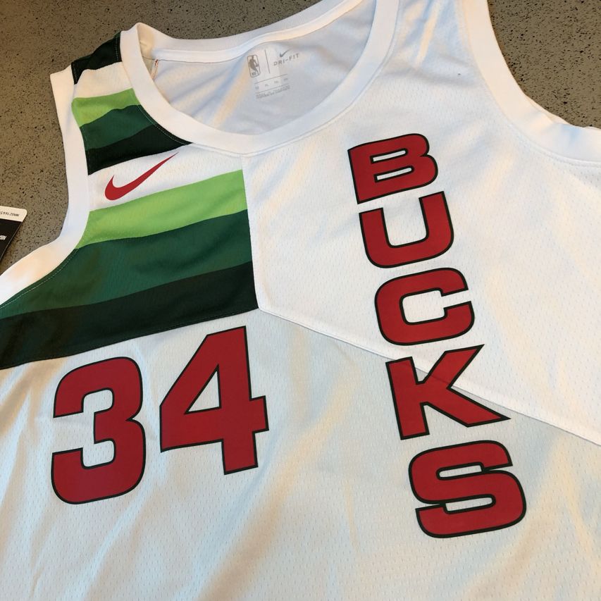 Баскетбольная джерси 2018-19 Antetokounmpo Bucks #34 Earned White