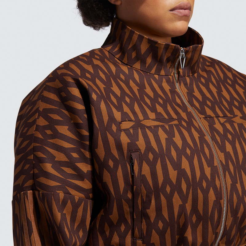 Куртка adidas Ivy Park Crop Monogram Track Jacket (Plus Size) Wild Brown/Night Red