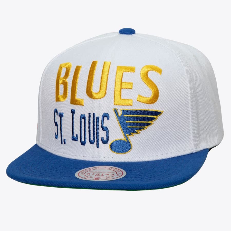 Бейсболка Mitchell & Ness White St. Louis Blues Toss Up Snapback Hat