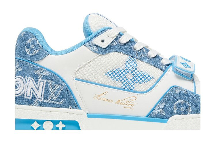 Кроссовки Louis Vuitton Trainer Low 'Velcro Strap - Light Blue Monogram Denim'