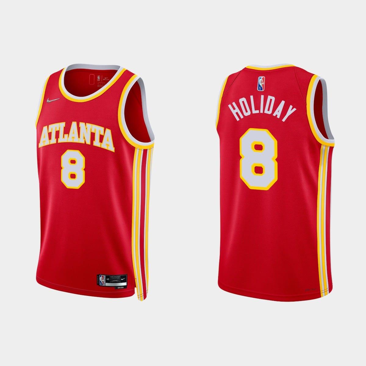 NBA-75th-Anniversary-Atlanta-Hawks-8-Justin-Holiday-Icon-Red-Jersey