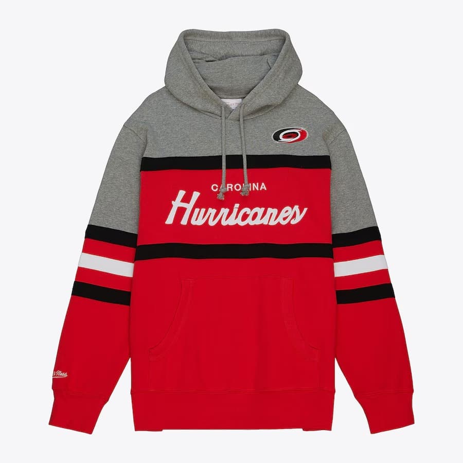 Худи Mitchell & Ness Red Carolina Hurricanes Head Coach Pullover Hoodie