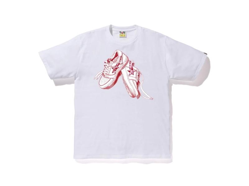 Футболка BAPE ABC Camo Bapesta Tee White/Pink
