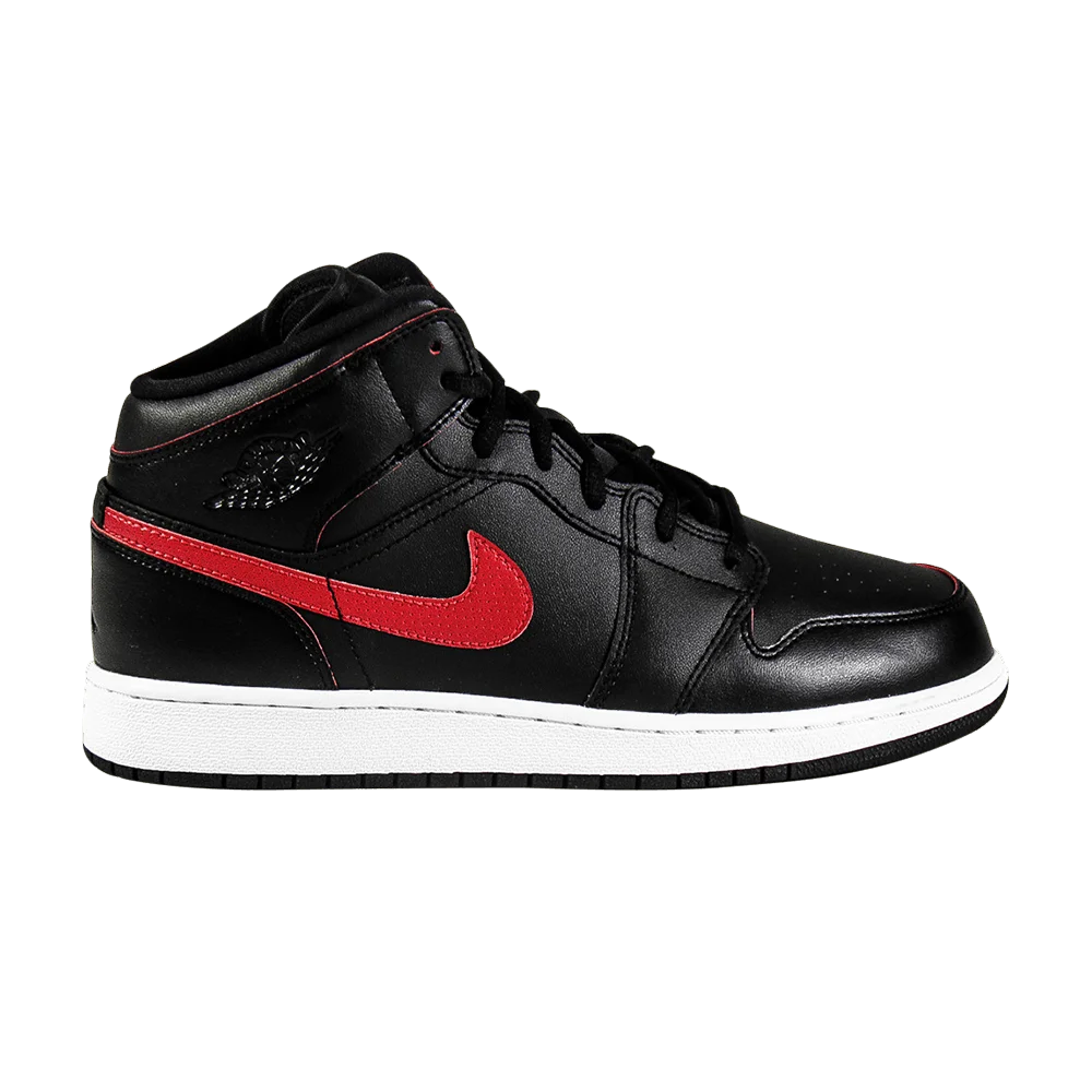 Krossovki-Air-Jordan-1-Retro-Mid-GS-Black-Gym-Red