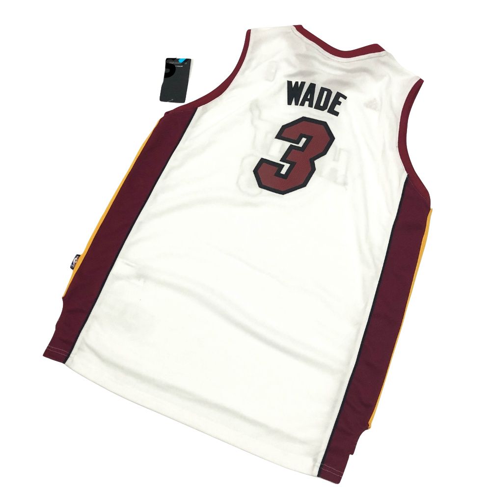 Баскетбольная майка adidas Miami Heat #3 Dwyane Wade White