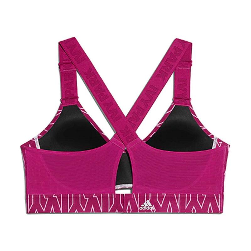 Спортивный топ adidas Ivy Park Medium-Support Monogram Cutout Bra (Plus Size) Bold Pink
