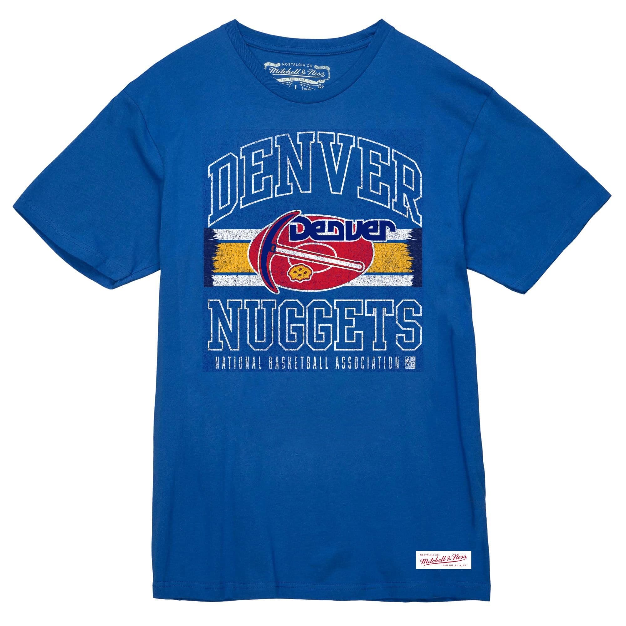 Футболка Mitchell & Ness Striped Logo Lockup Slub Denver Nuggets T-Shirt