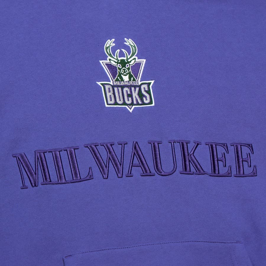Худи Mitchell & Ness Purple Milwaukee Bucks Team OG 3.0 Vintage Fleece Pullover Hoodie