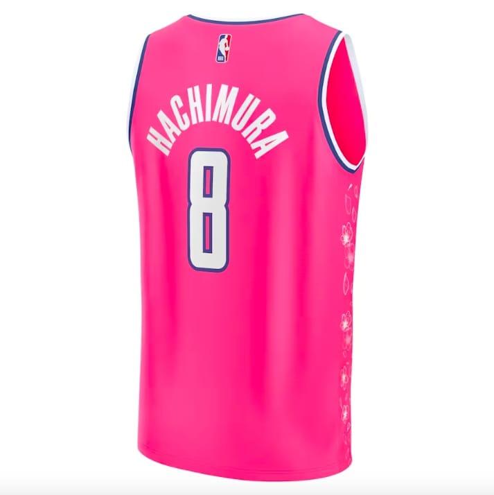 Баскетбольная джерси 2022-23 Washington Wizards #8 Rui Hachimura Fastbreak City Pink Jersey