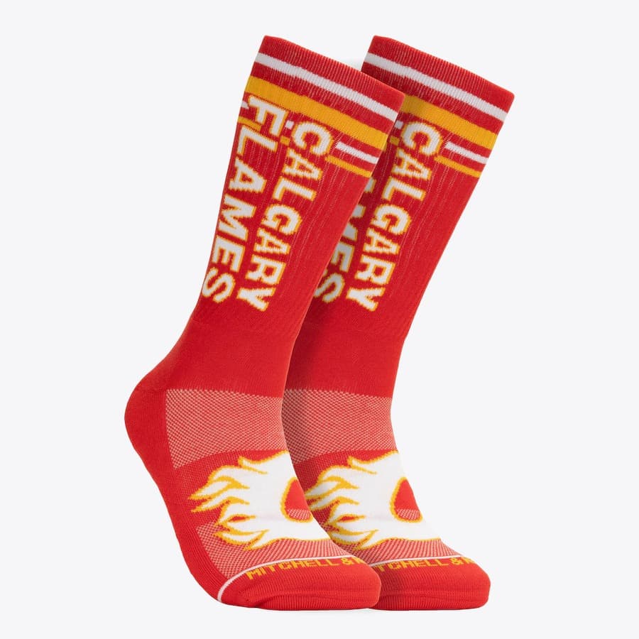 Спортивные носки Mitchell & Ness Calgary Flames Power Play Crew Socks
