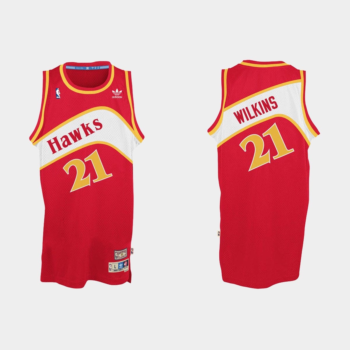 Баскетбольная джерси Atlanta Hawks #21 Dominique Wilkins Hardwood Classics Red Jersey