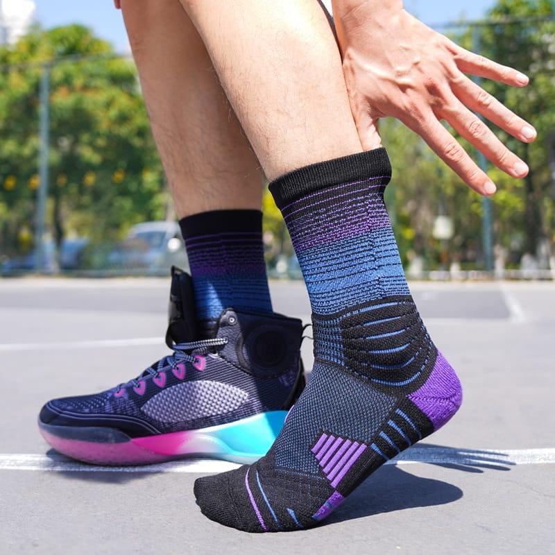 Спортивные носки Ehot Gradient Lines Black-Purple Crew Socks