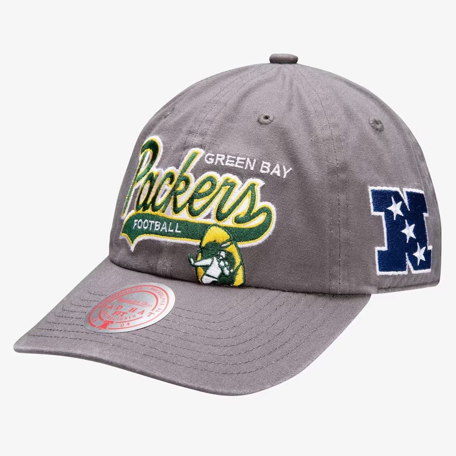 Mitchell-Ness-Gray-Green-Bay-Packers-El-Jefe-Dad-Adjustable-Hat