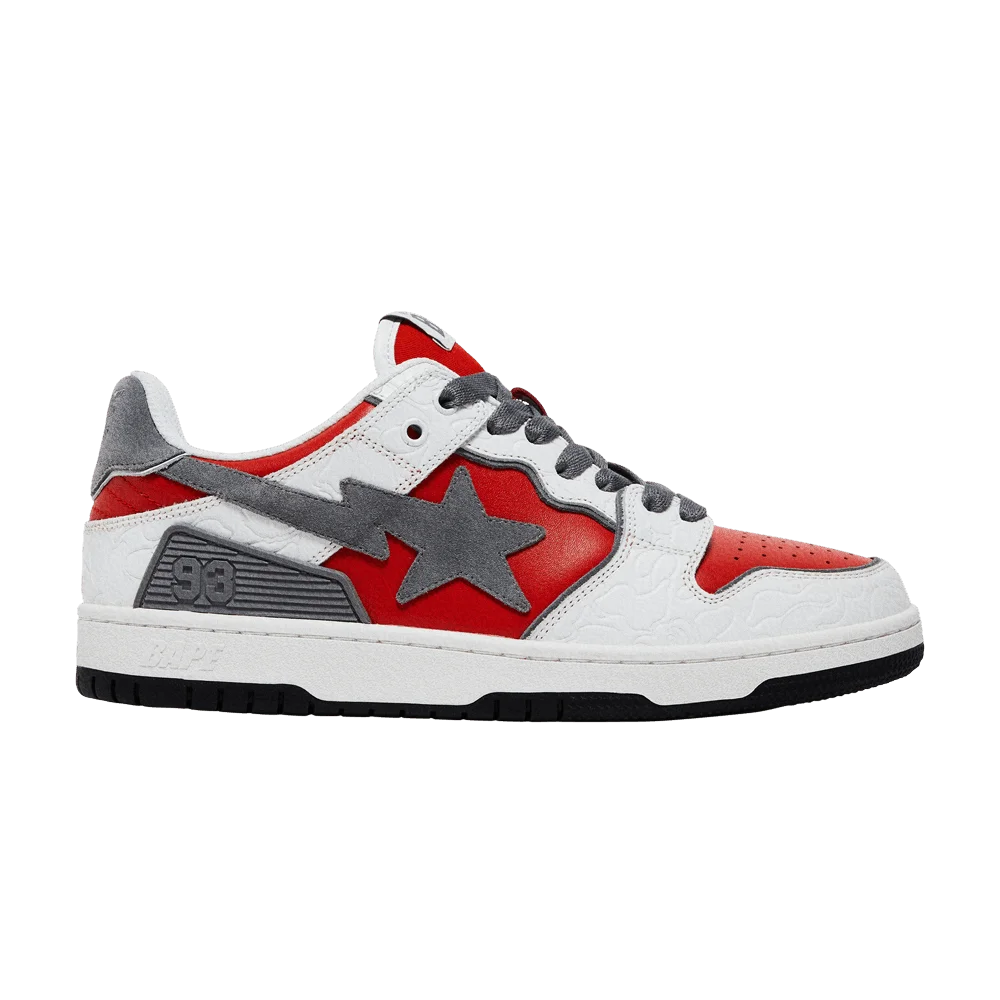 Krossovki-BAPE-Sk8-Sta-White-Red