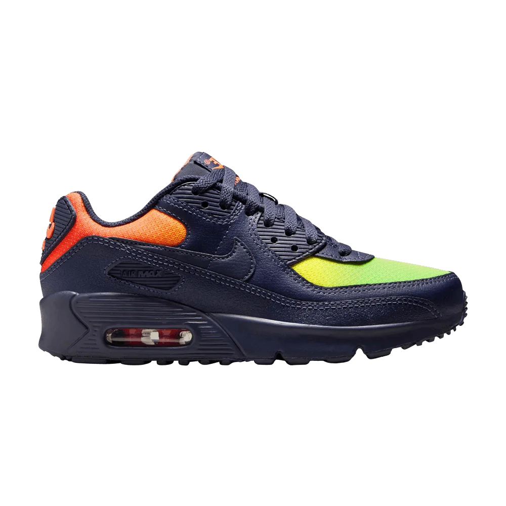 Krossovki-Nike-Air-Max-90-Leather-GS-Blackened-Blue-Lemon-Venom