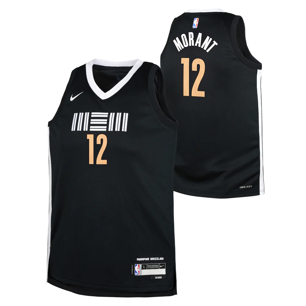 2023-24-Memphis-Grizzlies-Ja-Morant-12-Youth-Swingman-City-Edition-Black-Jersey-1