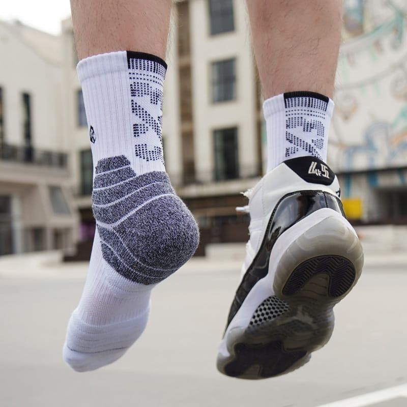 Ehot-3X3-White-Grey-Quarter-Socks