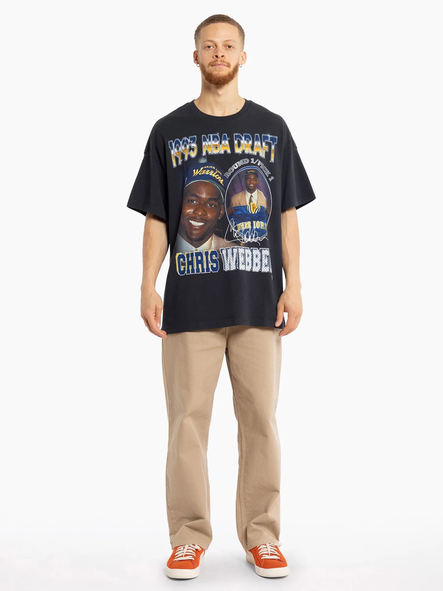 Футболка Mitchell & Ness Chris Webber Golden State Warriors 1993 NBA Draft Day Vintage T-Shirt