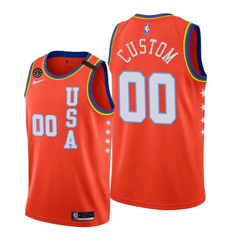 Баскетбольная джерси 2020 Custom NBA Rising Star USA Team Orange Jersey