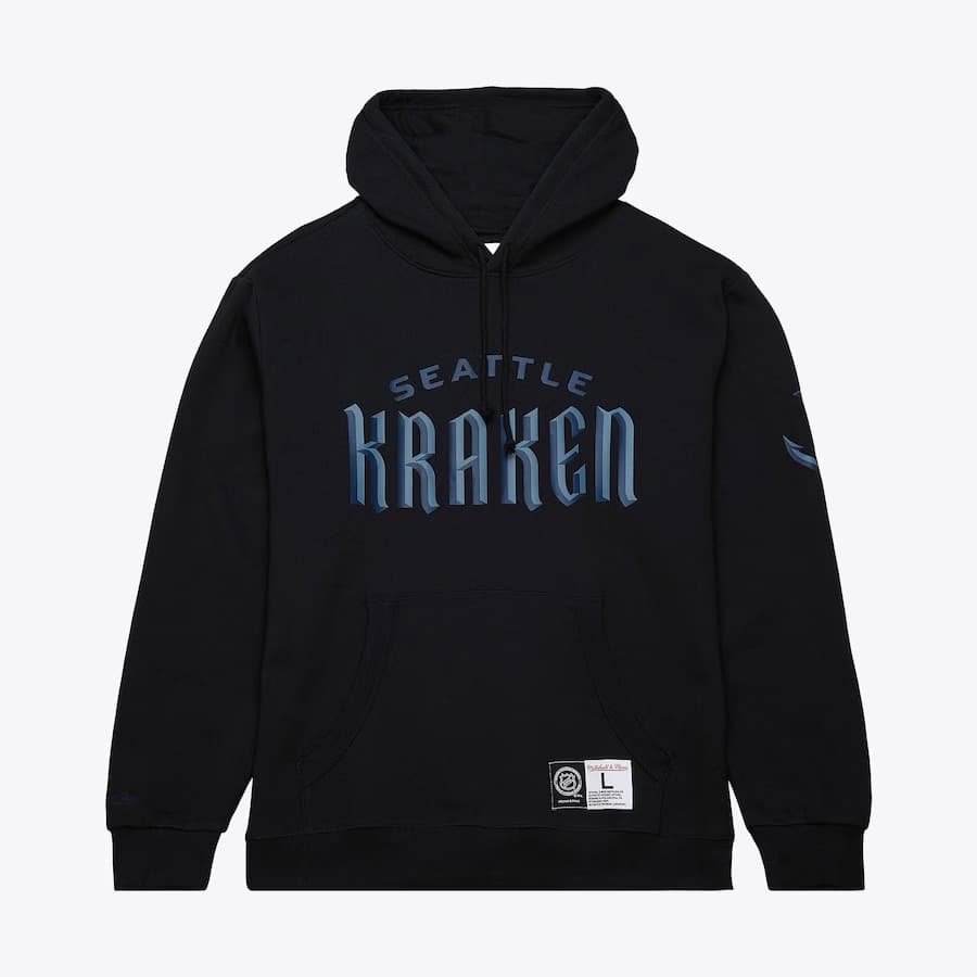 Худи Mitchell & Ness Black Seattle Kraken Game Time Fleece Pullover Hoodie