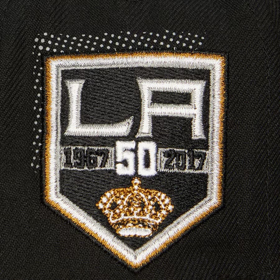Бейсболка Mitchell & Ness Black Los Angeles Kings Big Face 7.0 Vintage Snapback Hat