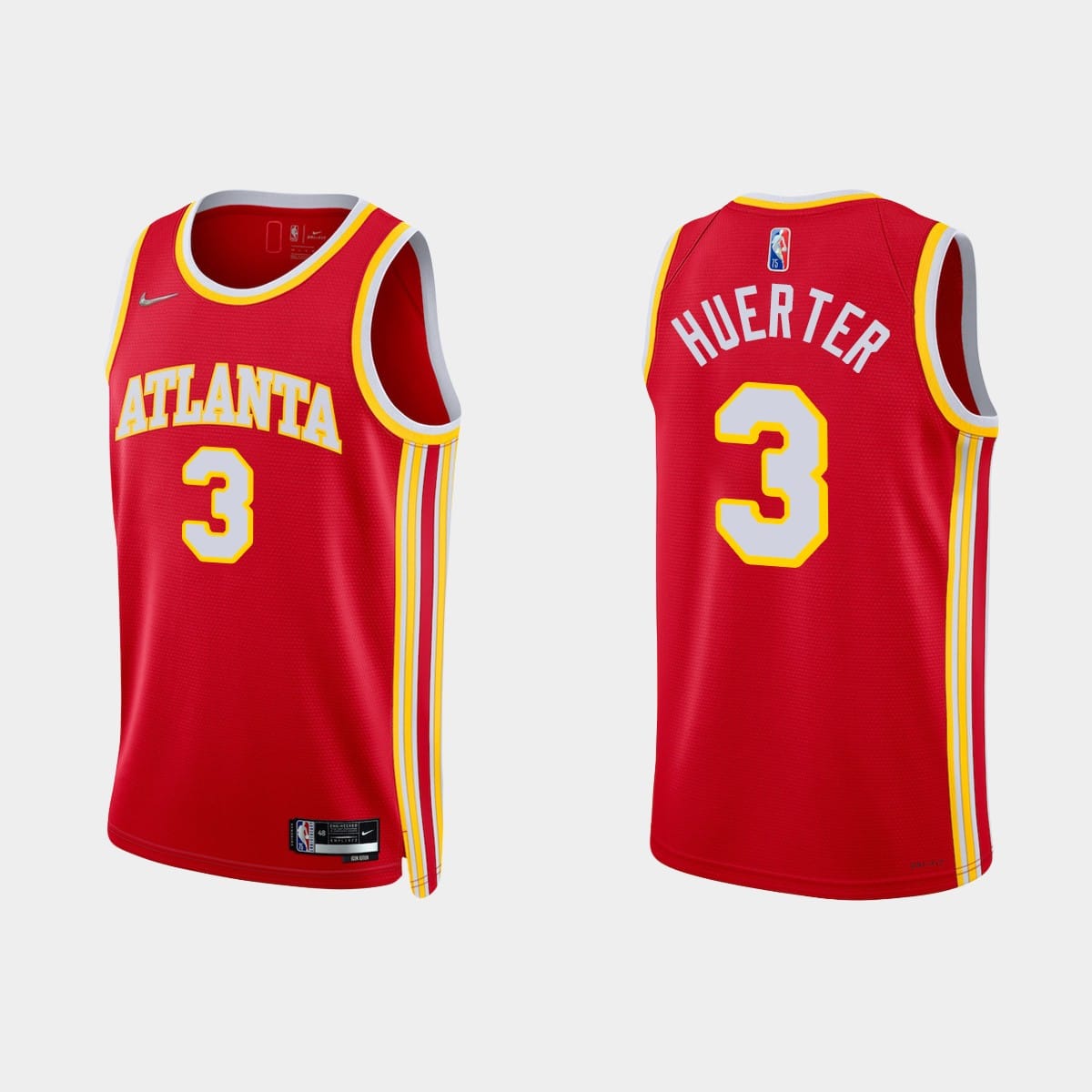 Баскетбольная джерси 2021-22 Atlanta Hawks #3 Kevin Huerter 75th Anniversary Icon Diamond Red Jersey