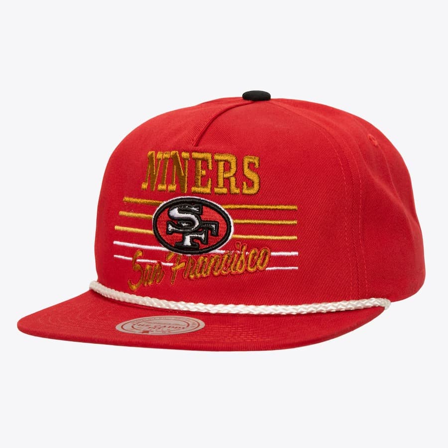 Бейсболка Mitchell & Ness Scarlet San Francisco 49ers Radiant Lines Deadstock Snapback Hat
