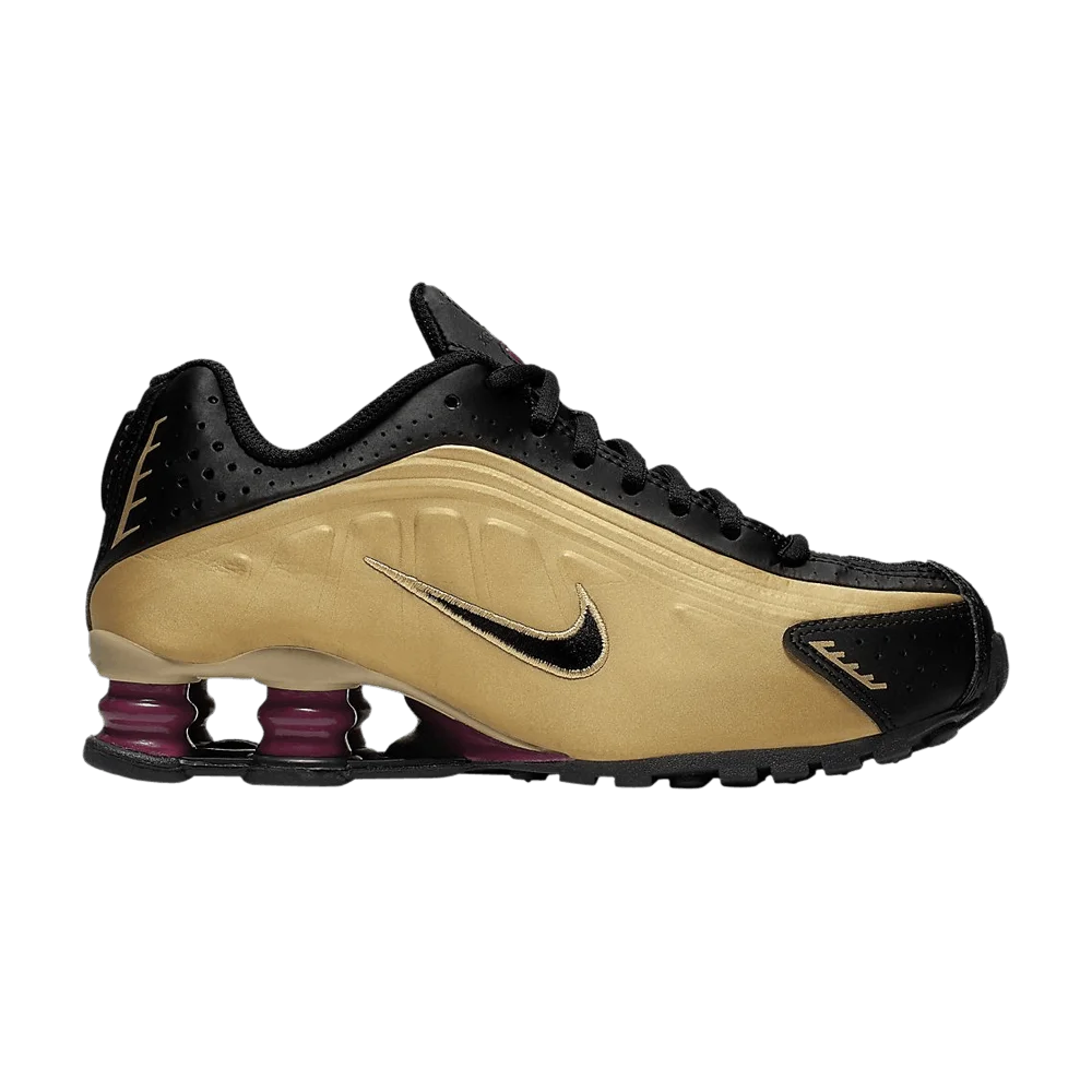 Krossovki-Nike-Shox-R4-GS-Black-Metallic-Gold-1