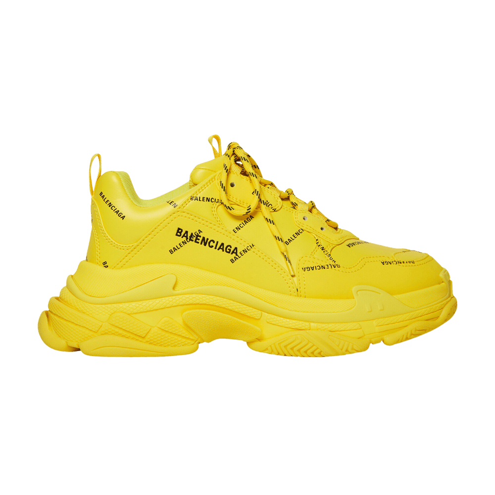 Кроссовки Balenciaga Triple S Sneaker 'Allover Logo - Yellow'