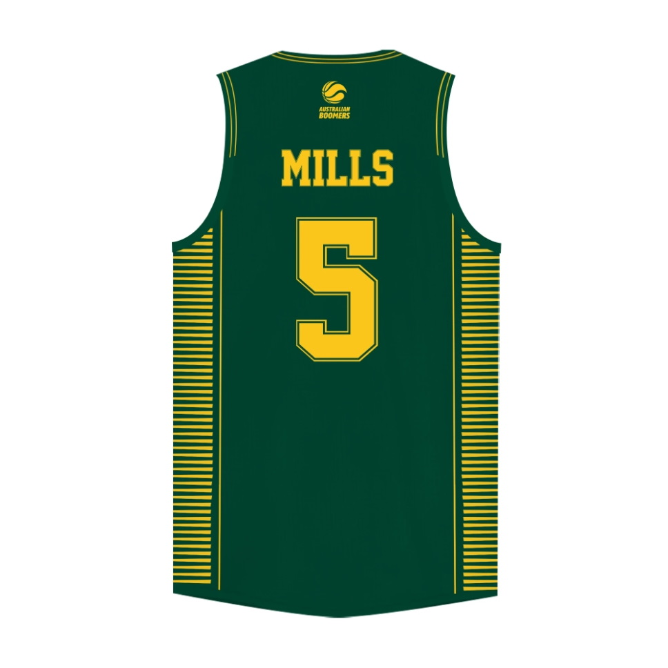 Баскетбольная джерси iAthletic Patty Mills Australian Boomers National Away Green Jersey