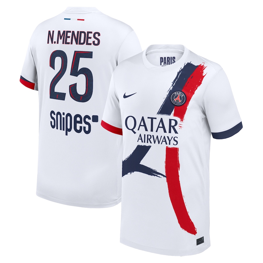 Детская Футбольная форма PSG Nike Away Stadium Shirt 2025-26 - N. Mendes 25