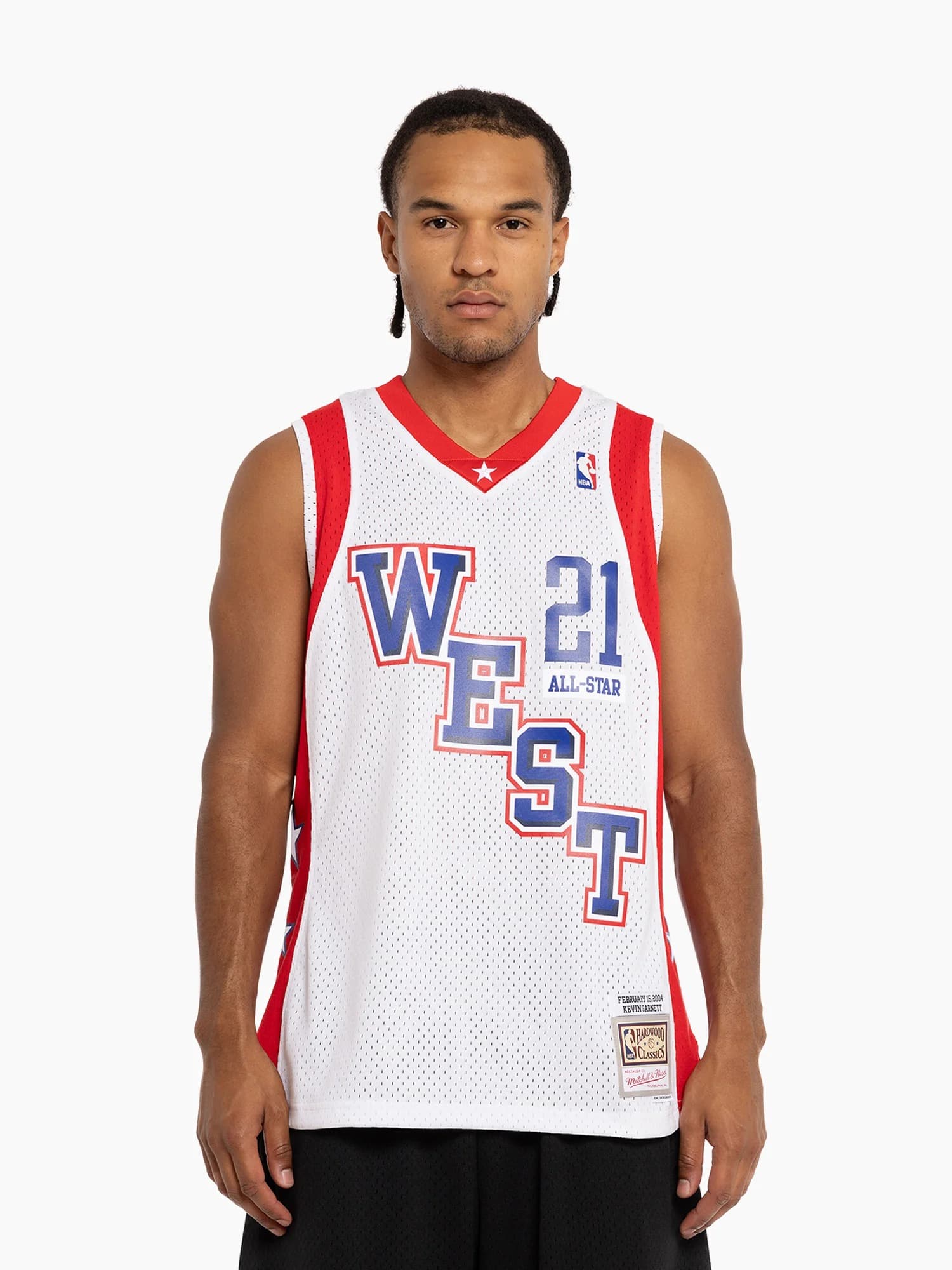 Баскетбольная джерси 2004 All Star Game Kevin Garnett #21 Hardwood Classics Throwback NBA Swingman White Jersey