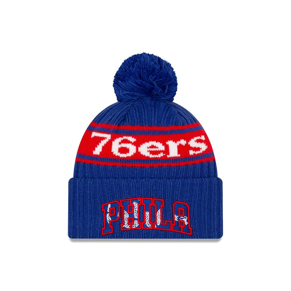 Шапка New Era Philadelphia 76ers 2021 Draft Edition Pom Knit NBA Beanie