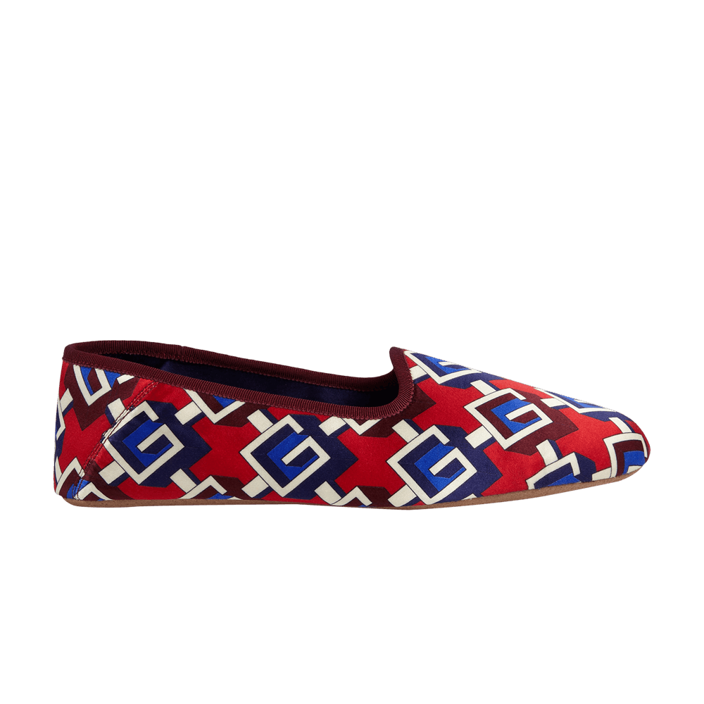 Кроссовки Gucci Wmns Slipper 'Geometric G Print - Red Satin Voyage'