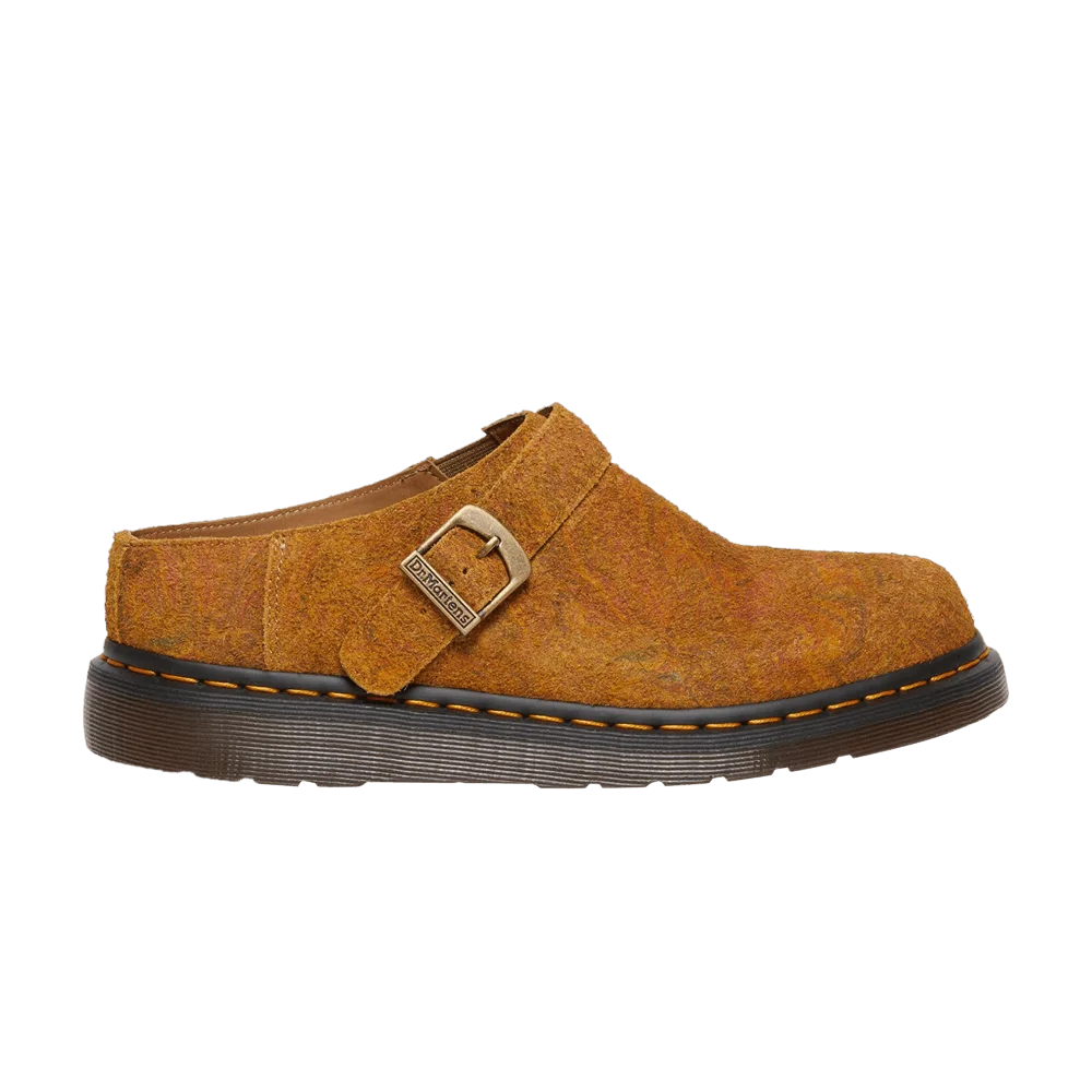 Dr. Martens Isham Marbled Suede Slingback Mule 'Brown Mustard'