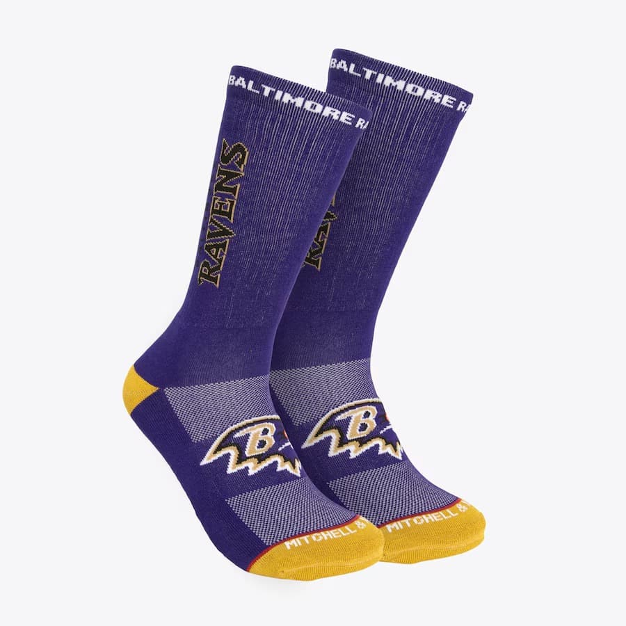 Спортивные носки Mitchell & Ness Purple Baltimore Ravens Kick Off Crew Socks