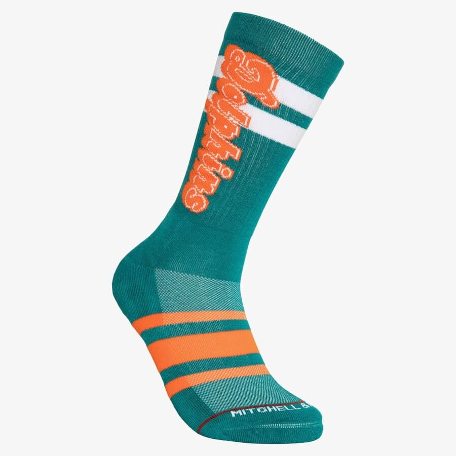 Спортивные носки Mitchell & Ness Miami Dolphins Lateral Crew Socks