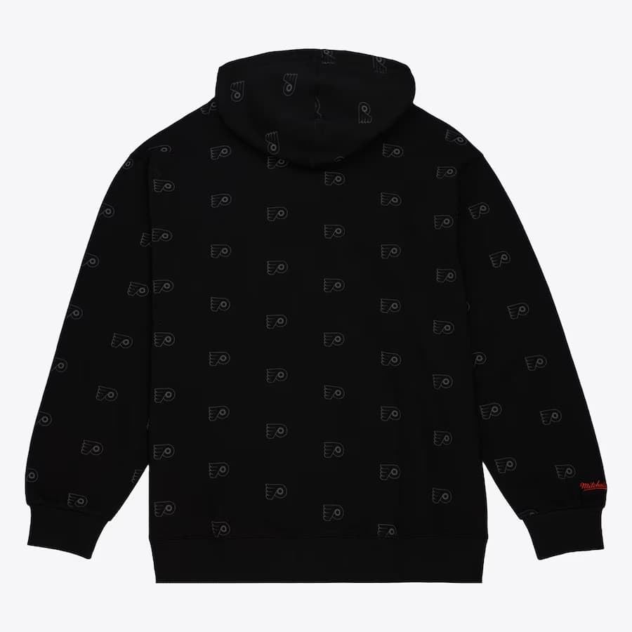 Худи Mitchell & Ness Black Philadelphia Flyers Allover Print Fleece Pullover Hoodie